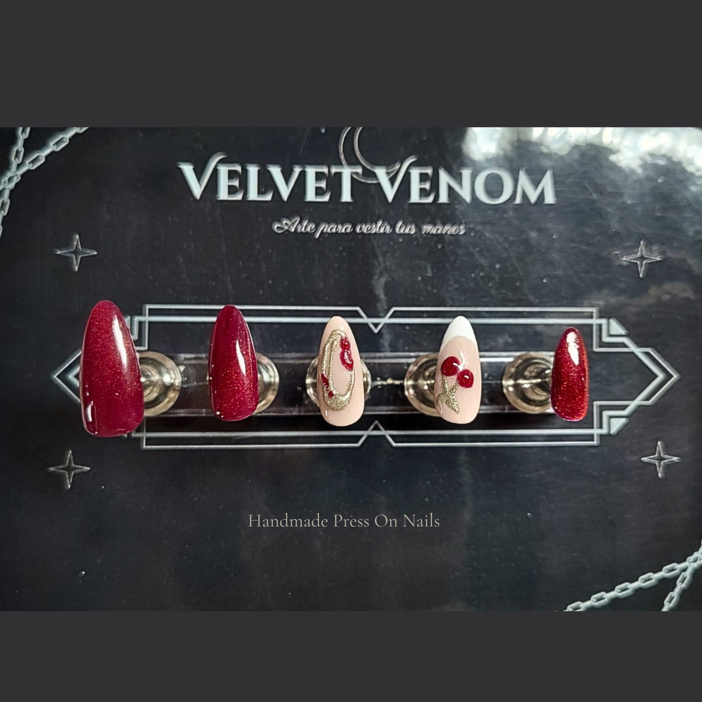 Cherry Wine - Press On Nails Reutilizables