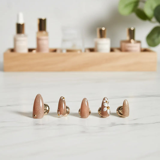Champagne Petals - Press On Nails Reutilizables