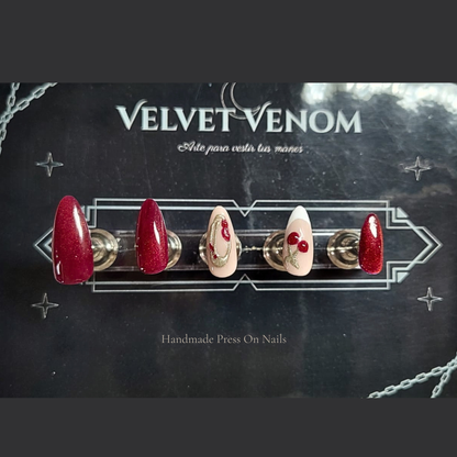 Cherry Wine - Press On Nails Reutilizables