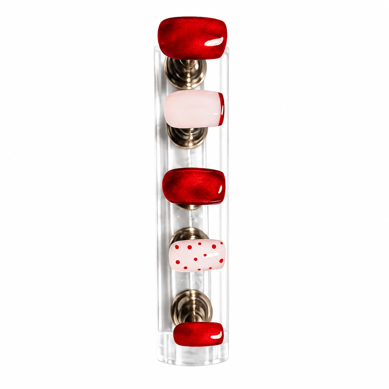Cat Eye Micro French | Press On Nails Reutilizables | Talle XS