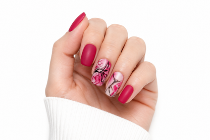 White Cherry | Press On Nails Reutilizables | Talle M